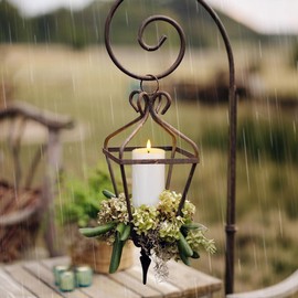 Yeelida Outdoor 4pcs Flameless Waterproof Candles with Handy Remote Control, Cycle Timer Battery Operated Candle Grease Effect LED Flickering Pillar Plastic Long Lasting (White, 3" x4" 5" 6" 7")