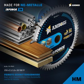 HM Circular Saw Blade 250 x 30 Z80 Trapezoidal Flat Tooth for Aluminium AMBOSS WERKZEUGE® Saw Blade 250 mm Compatible with Dewalt DWE 7492 Holzmann TS250 Atika T 250. 302607. Einhell. Bernardo. Record