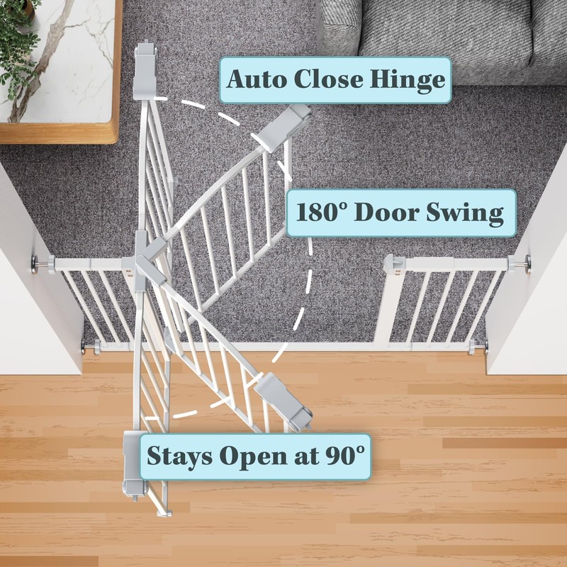 InnoTruth 29-39.6" Baby Gate for Stairs, Auto Close Both Sides