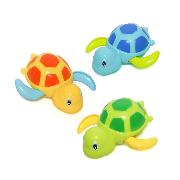 Baby Bath Toy, Swimming Turtle, Floating Wind-up Bathtub Pool Toys Cute Water Play Sets for Kids Boys Girls 3 Pcs
