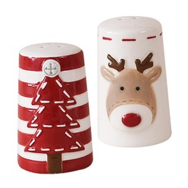 Zerodeko 2pcs Adorable Ceramic Pepper and Salt Shaker Space Saving Kitchen Seasoning Holders for Home BBQ Camping Elegant Design for Stylish Decor