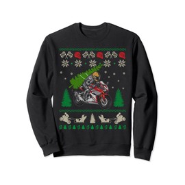Christmas Ugly Christmas Gift Motorcycle Biker Superbike Sweatshirt