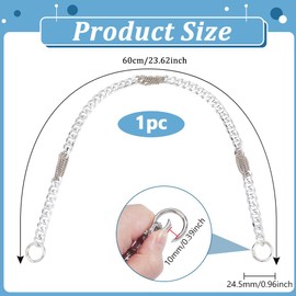 PH PandaHall 23.6 inch Silver Bag Chain Decorative Bag Extender Metal Tassel Purse Chain Extension for Women Handbags Underarm Bags Purse Making DIY Crafts Bag Strap Replacement