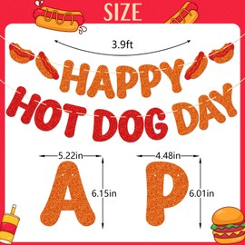 Hot Dog Day Banner, Hotdog Bar Decorations, National Hot Dog Day Party Decorations