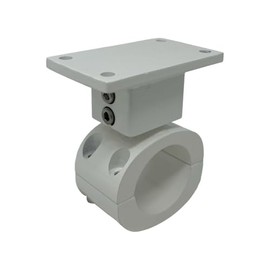 Fishmaster T-Top Folding Antenna Mounting Plate - Universal Fit, Swivels, Marine Grade Anodized Aluminum, Stainless Steel Hardware for GPS/FM/UHF/VHF Antennas - Powder Coated White