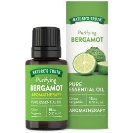 Nature's Truth Bergamot Essential Oil | 15 mL | for Diffuser, Aromatherapy, Massage, and Bath | Pure Plant Based, Non-GMO & Gluten Free