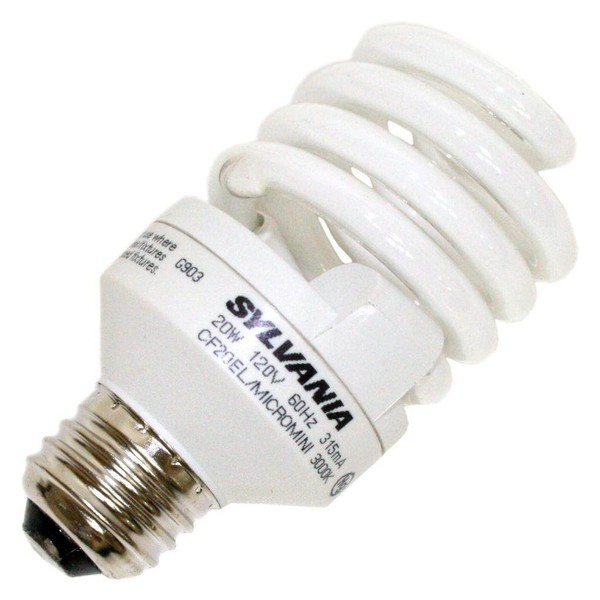 Sylvania 26347 Cf20El/Spiral/827 Twist Medium Screw Base Compact Fluorescent Light Bulb, 5.6 Ounce