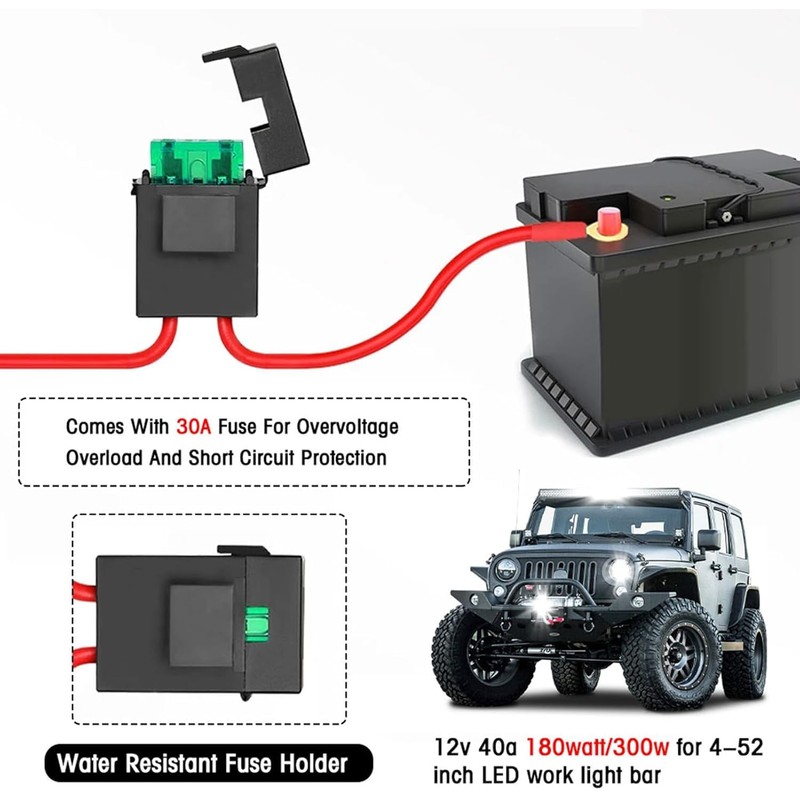 Car Power Switch Wiring Harness Kit for LED Light Bar
