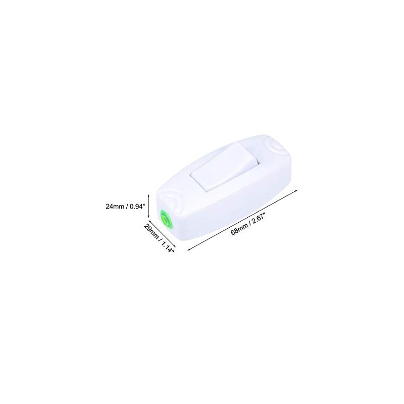sourcing map Inline Cord Switch AC250V 16A On-Off DPST Control