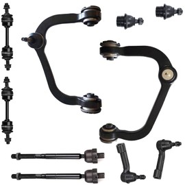 KFVF 10PC Suspension Kit for Ford F-150 2009-2014 4WD & 2011-2012 AWD, Front Upper Control Arm Lower Ball Joint Sway Bar Outer Inner Tie Rod K80306 K80308 K500008 K750362 ES800514 ES800515 EV800457