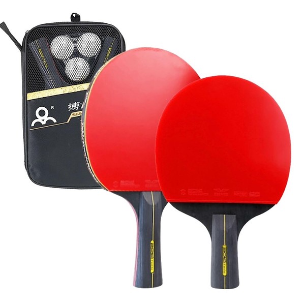 REMDY Table Tennis Racket, Set of 2, Ping Pong, Ball,