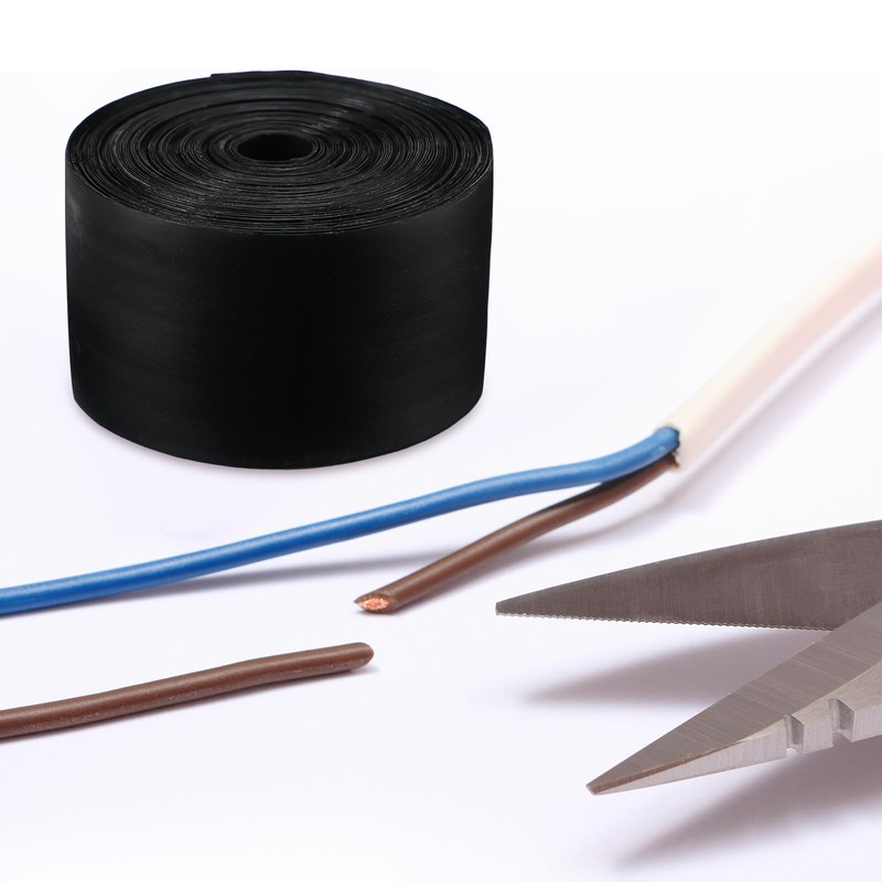 Sacubee 2 Inch Heat Shrink Tape Electrical Roll Black Shrink