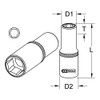 KS Tools 3/8 inch CHROMEplus sliding piece/magnification adapter, 1/4 inch
