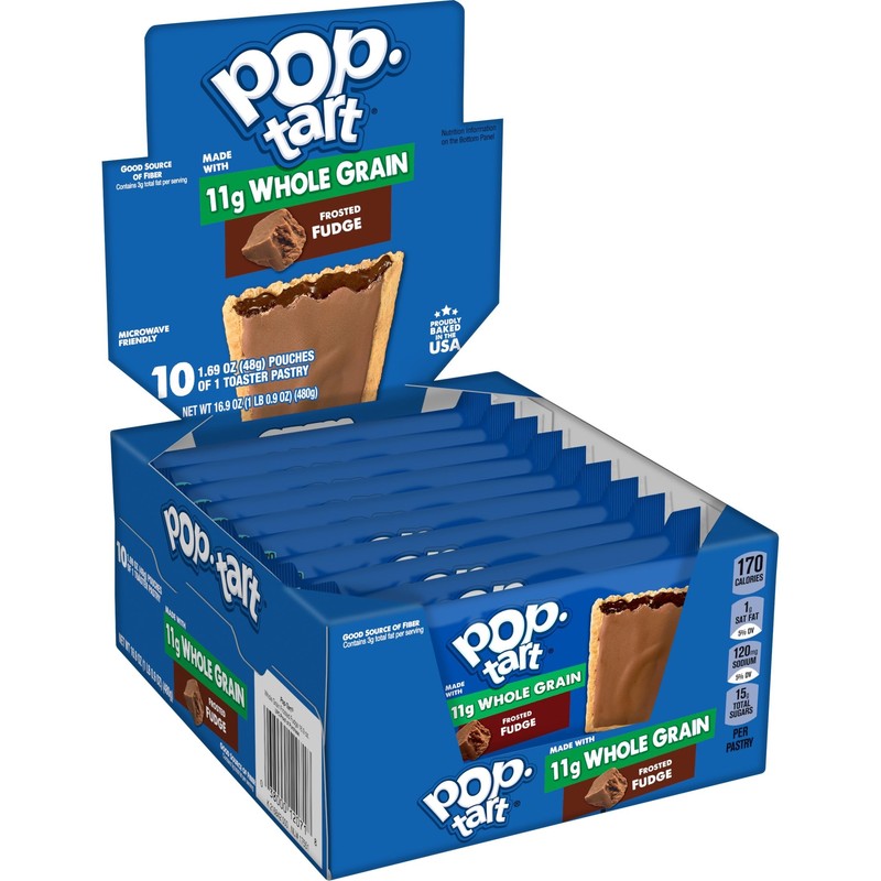 Pop-Tarts, Toaster Pastries Made with Whole Grain, Frosted Fudge, 17.6oz