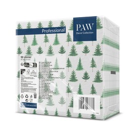 PAW Airlaid Napkins (40 x 40 cm) I Pack of 50 I Perfect for Christmas, Winter, Holidays I Christmas Eve Winter Time Table Decoration I Airlaid Napkins Fabric-Like - Conifer Forest I Conifer Forest