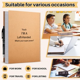 Jutom 6 Pcs Left Handed Notebooks for Left Handed People Gifts Spiral Wire Bound Notebooks 100 Pages College Ruled Lefty Spiral Journal School Supplies Gifts, Hard Cover(8.5 x 11 Inch)