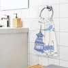 OTVEE Retro Ink Chinese Pagoda Hand Towels,Cotton Soft Bath Hand