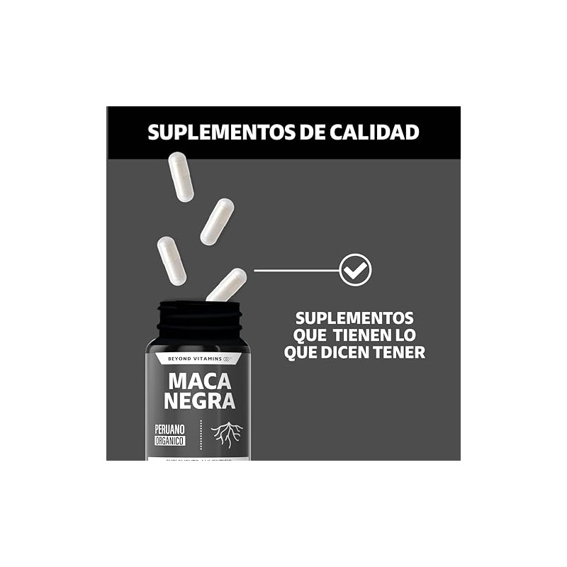 Maca Negra 1000 Peruana Orgánica Por Porción Azúcar Suplemento Alimenticio