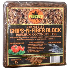 Prococo Chips-N-Fiber Premium Coconut Husk Coconut Husk organic coconut coir chips and fiber makes 75 quarts of coco coir growing media for planting …