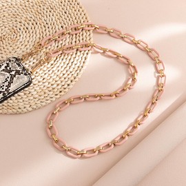 Turkalla Phone Crossbody Chain Cell Phone Lanyard,Acrylic Shouder Strap Universal Phone Chain Strap with Phone Tether Patches Compatible with Most Phones Bag Purse (Q)