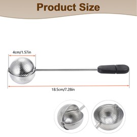 Taicols Tea Infuser Stainless Steel Rotating Tea Strainer for Most Cup Teapot Tea Filter Holder with Handle for Loose Leaf Tea Reusable Loose Leaf Tea Steeper, Long Handle Mesh Twisting Tea Ball