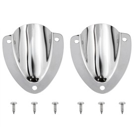fengxiaomin Stainless Steel Vent Covers Boat Transducer Wiring Covers Boat Clamshell Vents for Yacht Kayak Accessories (with Mounting Screws) 2PCS