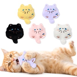 (SixMeow) Cat Toy, Cute Cat Toy, Cat Chew Toy, Popular Cat Toy, Play Alone, Remove Plaque, Stress Relief, Durable and Harmless (5 Mixed Colors)