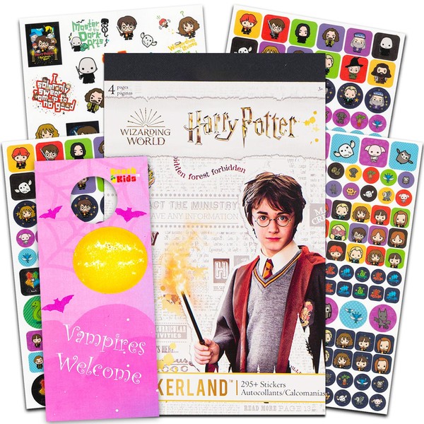 Harry Potter Potty Training Stickers Bundle - Over 295 Harry Potter Reward Stickers for Toddlers Plus Bat Door Hanger | Harry Potter Stickers Party Favors