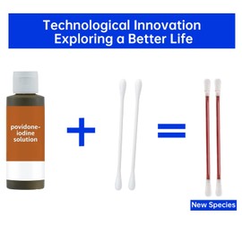 Svaha 50 Sticks Iodophor Swabs with Povidone Iodine - Solution Outdoor First Aid Swabsticks for Skin Cleansing and Preparation