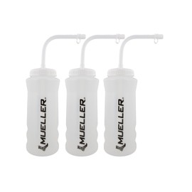 Mueller Quart Bottle w/ Straw, Natural Color w/ Black Letters (3-Pack) | MUELLER