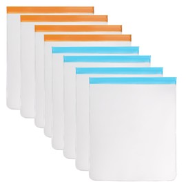 Reusable 2 Gallon Freezer Bags, Reusable Freezer Bags 2 Gallon Capacity 13"x15.6", Leakproof BPA Free Food Storage Bags for Marinate Meats, Vegetables, Home Organization (Multicolor 8 Pack)