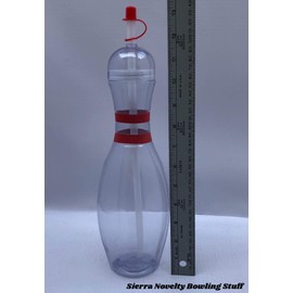 Large Bowling Pin Water Bottles Clear - 6 Pack