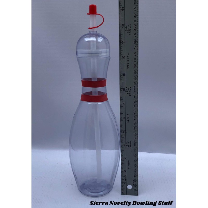 Large Bowling Pin Water Bottles Clear - 6 Pack