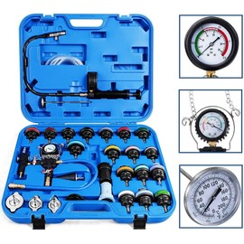 Lucky Seven 28 Pcs Universal Radiator Pressure Tester, Vacuum Type Cooling System Tool Kit w/Carrying Case,Pressure Tester Kit,Cooling System Pressure Tester Kit