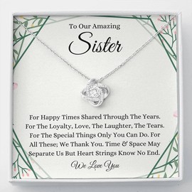 Love Knot, Our Sister Birthday Gift To Sister From Siblings Gift Necklace, Brothers Gift For Sister, Sisters Gift For Sister Present,Ax387