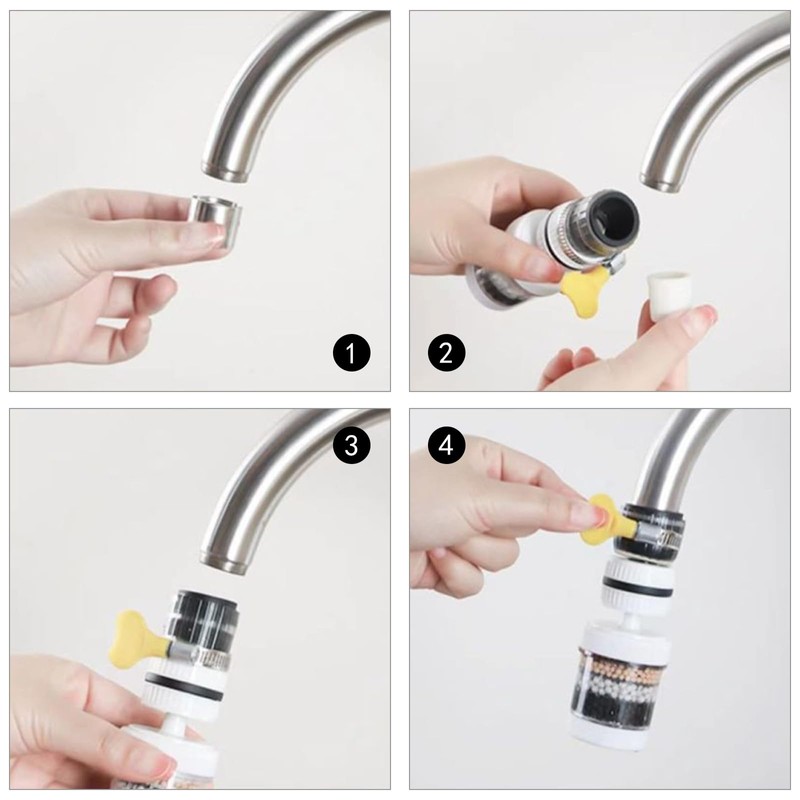 2 Pieces Water Filter Tap 360 Water Filter Tap 6