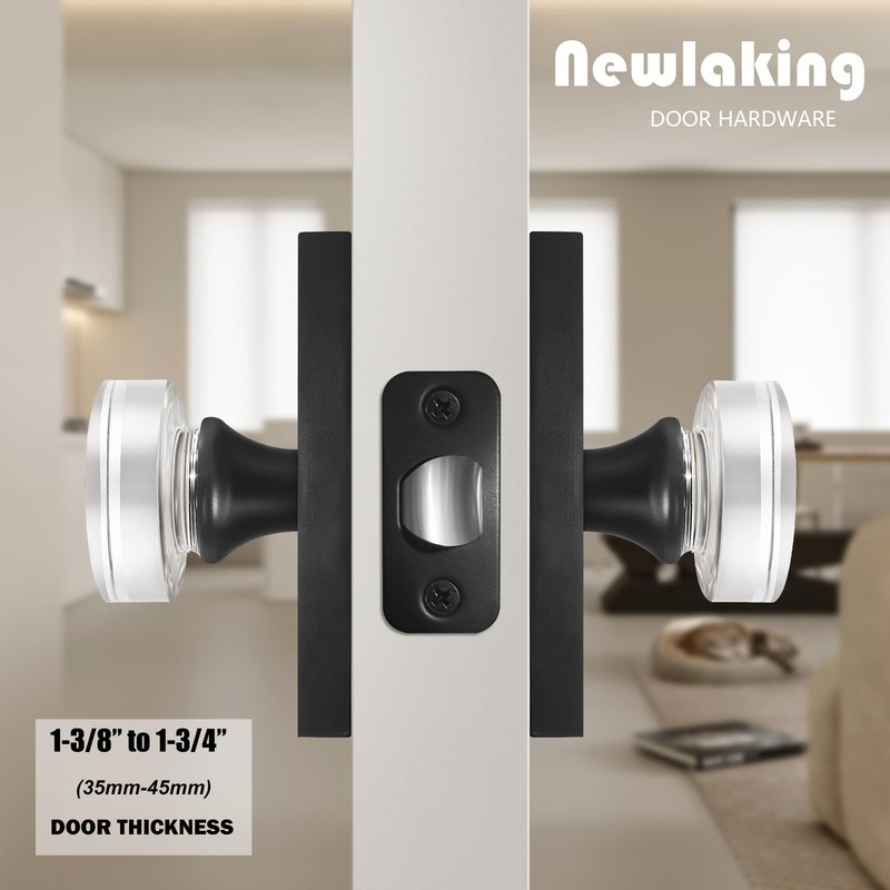 Newlaking Passage Crystal Glass Door Knobs Interior Door Knobs Door