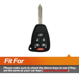 EYANBIS Silicone Key Fob Cover Fit for Chrysler Town & Country Voyager Dodge Caravan Grand Caravan Straight 6 Buttons | Car Accessories | Remote Key Protection Case - Black