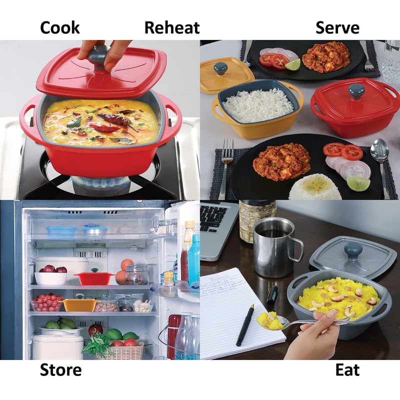Hawkins 0.75 Litre Mini Casserole with Lid, Square Series Die-Cast