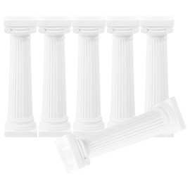 Totority 6Pcs Mini Roman Pillar Greek Columns, Christmas Decorations, Greek Statues Decor, Resin Artistic Ornament for Wedding Table Decoration Landscape Yard(White)