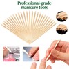 100-Count Double-Ended Nail Art Sticks - Natural Wood Cuticle Pusher