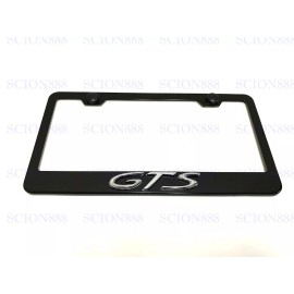 License Plate Frame 1pc 3D GTS Emblem Badge BLACK Stainless Metal License Plate Frame Holder