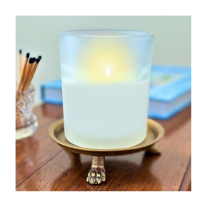 Hapton House 100% Solid Brass Clawfoot Candle Dish - Pedestal