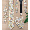 BELLUNO Boys' Floral Suspenders and Bow Tie Set, Pre-Tied Cotton