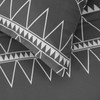 Dark Grey Comforter Set King, Reversible Gray Boho Triangle Bedding