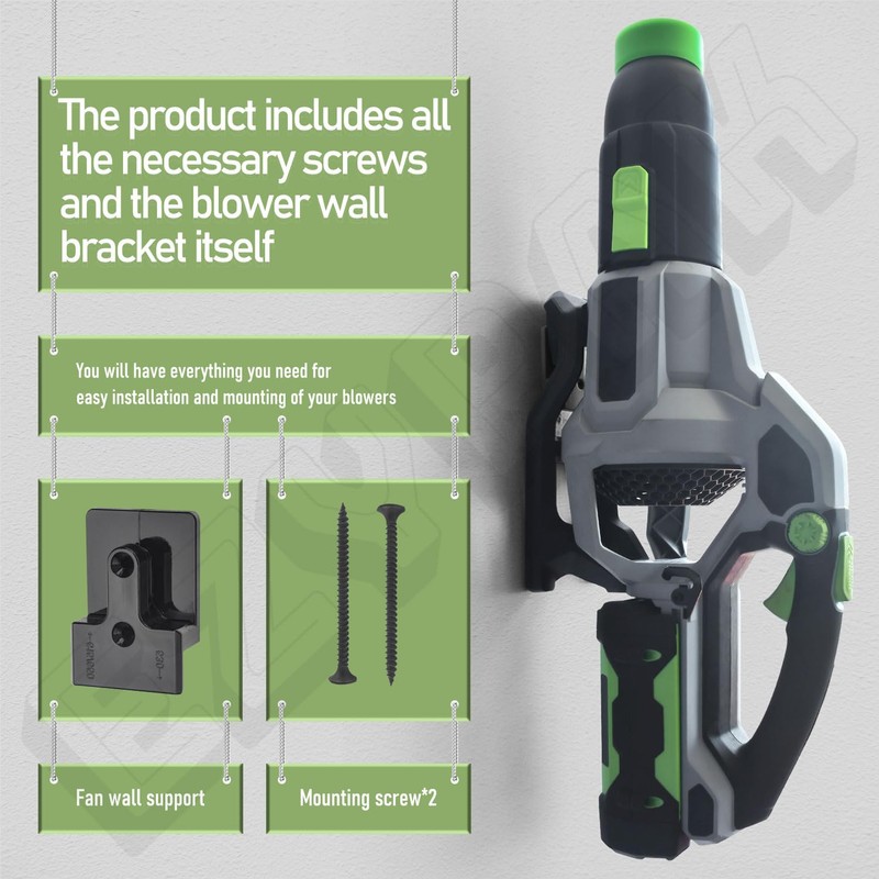 Leaf Blower Wall Mount Bracket with Battery Holders for EGO