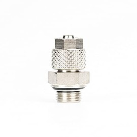 Straight hose screw connection with 1/8 inch male thread, hose connection for 6 x 4 mm, nickel-plated brass