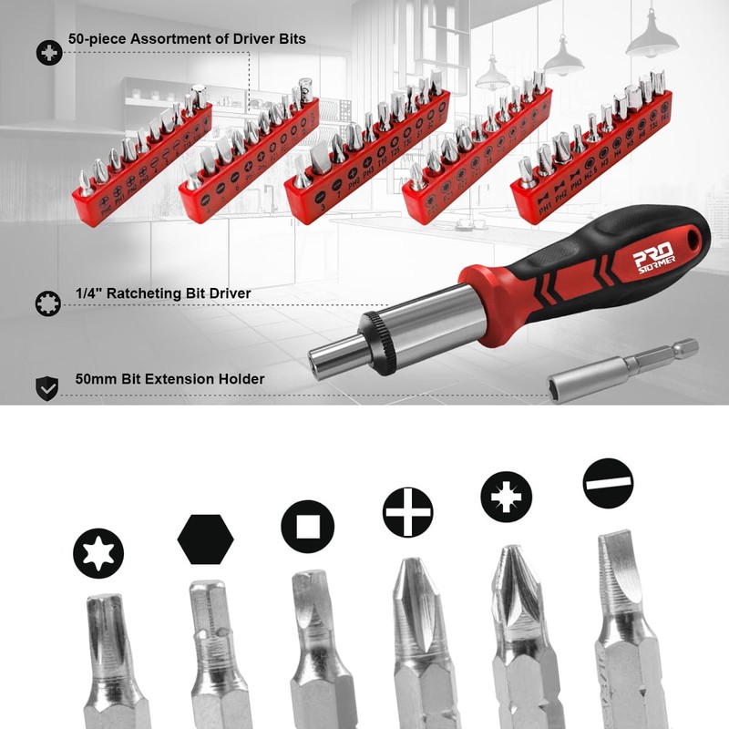 Prostormer 259-Piece Tool Kit, General Household Hand Tool Set with