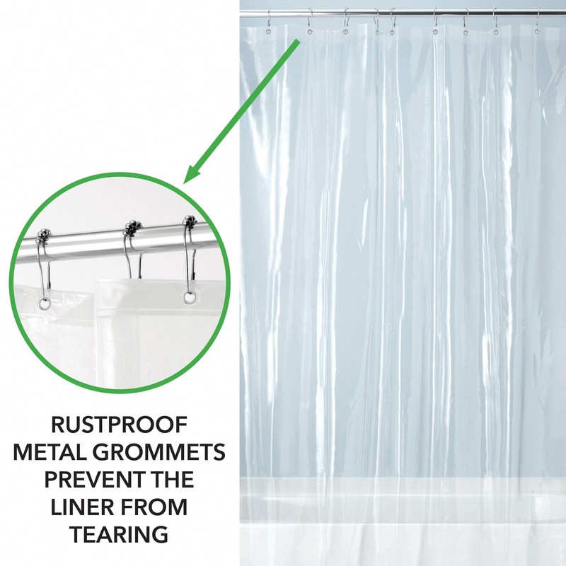 iDesign Waterproof Shower Curtain 12 Metal Grommets-72 x 72"-Set of