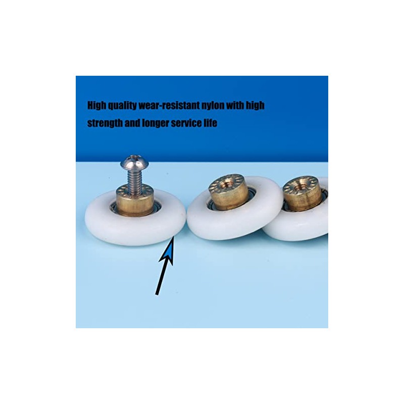 6 pcs Shower Door Rollers Wheels, Bathroom Glass Door Replacement